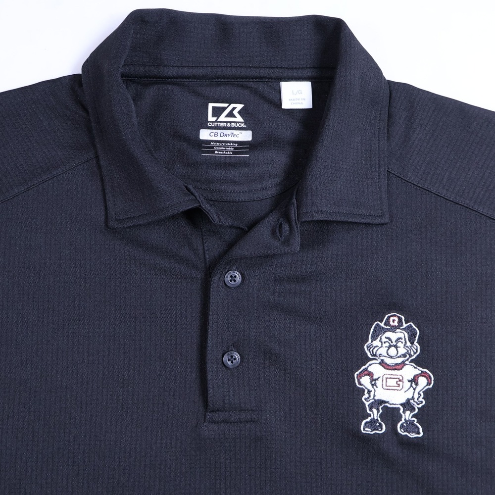 Cutter & Buck Guilford College Mens CB DryTec Black Polo Shirt Large Quaker